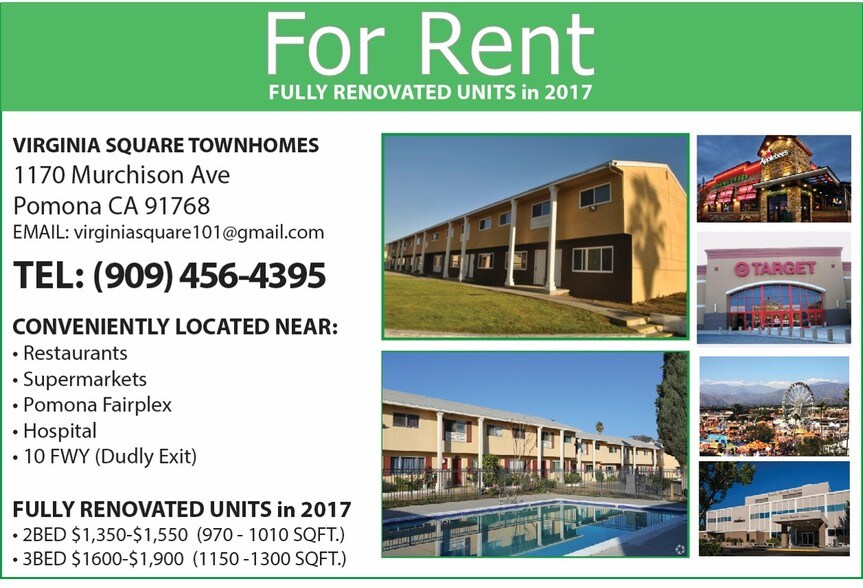 Virginia Square Townhomes Pomona, CA Apartment Finder